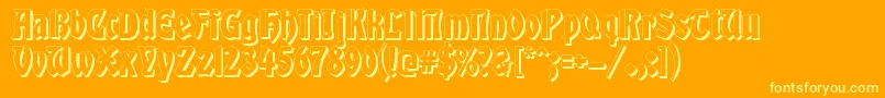 GlobusShadow Font – Yellow Fonts on Orange Background