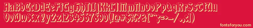 GlobusShadow Font – Yellow Fonts on Red Background