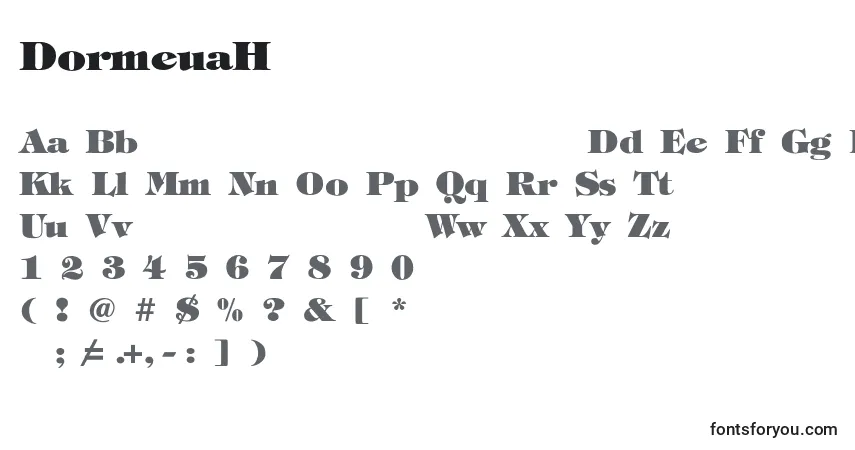 Schriftart DormeuaHeavyBold – Alphabet, Zahlen, spezielle Symbole