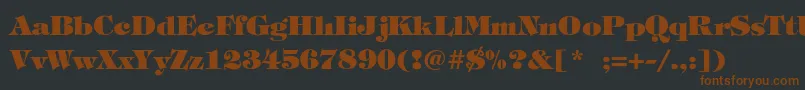 Шрифт DormeuaHeavyBold – коричневые шрифты на чёрном фоне