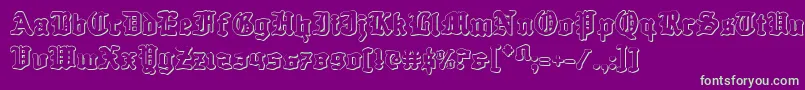 Quest Knight 3D Font – Green Fonts on Purple Background