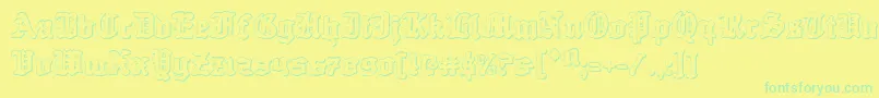 Quest Knight 3D Font – Green Fonts on Yellow Background