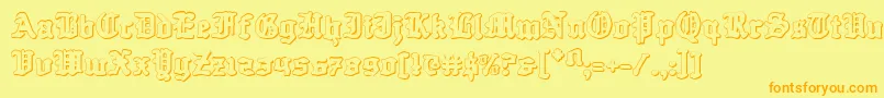 Quest Knight 3D Font – Orange Fonts on Yellow Background