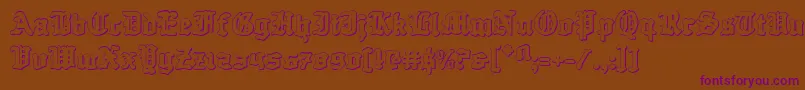 Quest Knight 3D Font – Purple Fonts on Brown Background