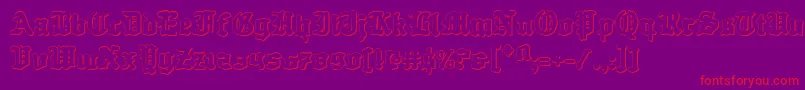 Quest Knight 3D-Schriftart – Rote Schriften auf violettem Hintergrund