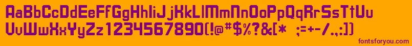 フォントUpsilon – オレンジの背景に紫のフォント