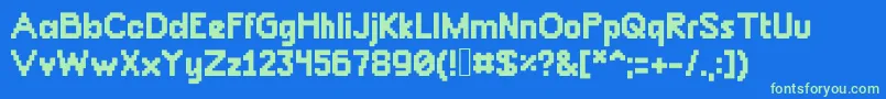 Chunkydunk Font – Green Fonts on Blue Background