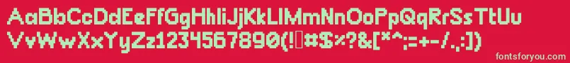 Chunkydunk Font – Green Fonts on Red Background