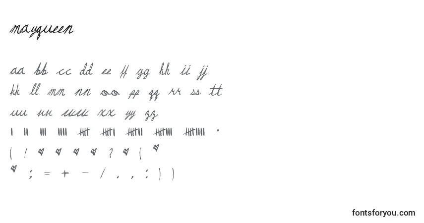 A fonte Mayqueen – alfabeto, números, caracteres especiais