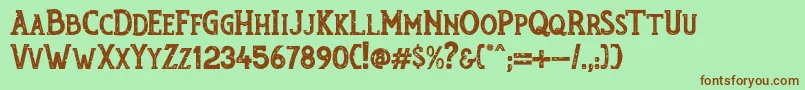 RumouratexturesPersonalUseOnly Font – Brown Fonts on Green Background