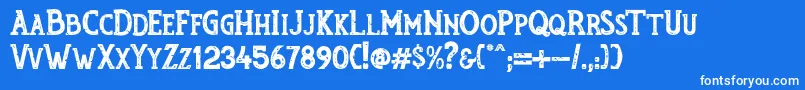 フォントRumouratexturesPersonalUseOnly – 青い背景に白い文字