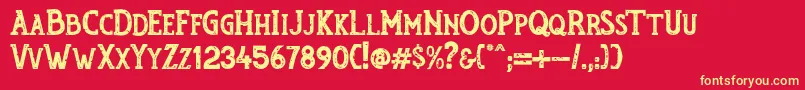 RumouratexturesPersonalUseOnly Font – Yellow Fonts on Red Background