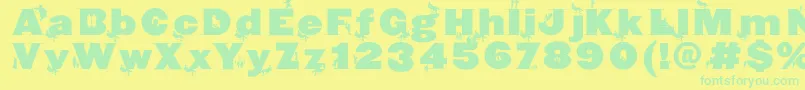 Blaxxconpersona Font – Green Fonts on Yellow Background