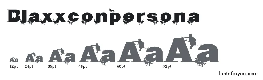 Размеры шрифта Blaxxconpersona