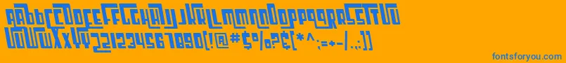 フォントSfCosmicAgeOblique – オレンジの背景に青い文字
