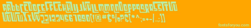 SfCosmicAgeOblique Font – Green Fonts on Orange Background