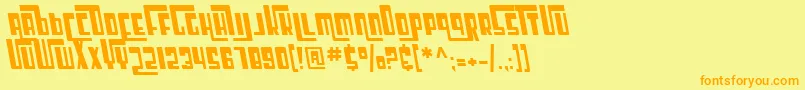 フォントSfCosmicAgeOblique – オレンジの文字が黄色の背景にあります。