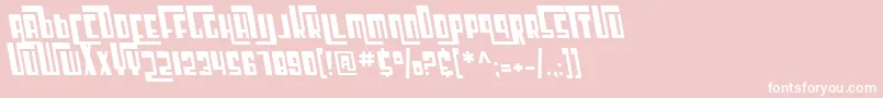 SfCosmicAgeOblique-Schriftart – Weiße Schriften auf rosa Hintergrund