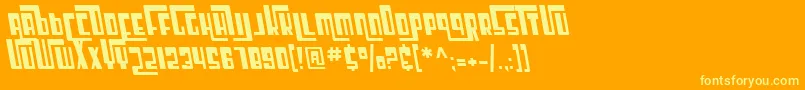 フォントSfCosmicAgeOblique – オレンジの背景に黄色の文字
