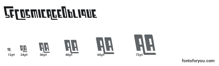 SfCosmicAgeOblique Font Sizes