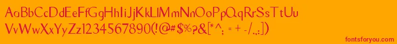 フォントTyroSans – オレンジの背景に赤い文字