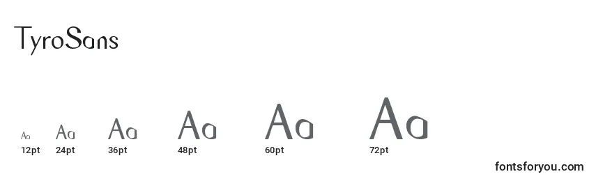 TyroSans Font Sizes