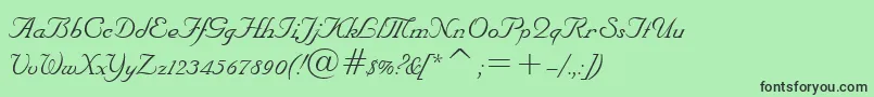 フォントNuptialBt – 緑の背景に黒い文字