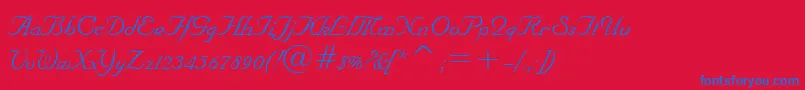 NuptialBt Font – Blue Fonts on Red Background