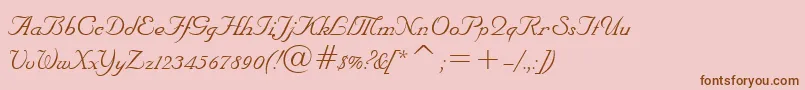 NuptialBt-Schriftart – Braune Schriften auf rosa Hintergrund