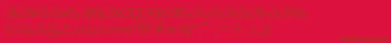 NuptialBt Font – Brown Fonts on Red Background