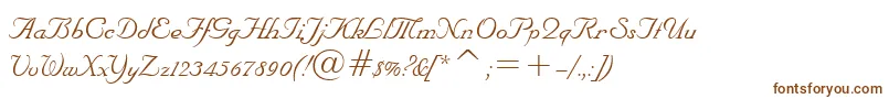 フォントNuptialBt – 白い背景に茶色のフォント