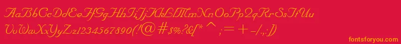 NuptialBt-Schriftart – Orangefarbene Schriften auf rotem Hintergrund