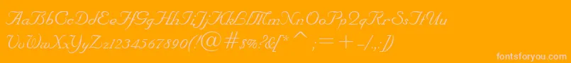 NuptialBt-Schriftart – Rosa Schriften auf orangefarbenem Hintergrund