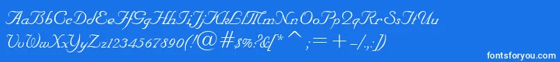 フォントNuptialBt – 青い背景に白い文字