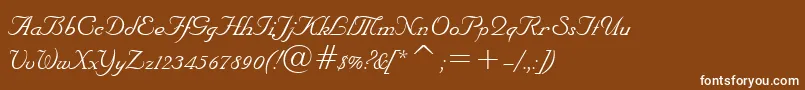 NuptialBt-fontti – valkoiset fontit ruskealla taustalla