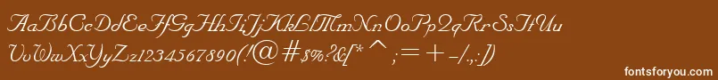 フォントNuptialBt – 茶色の背景に白い文字