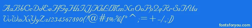 フォントNuptialBt – 黄色の文字、青い背景