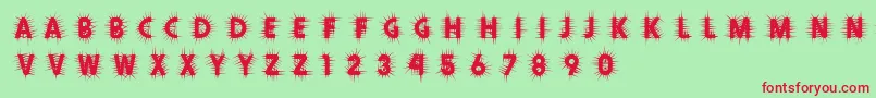 Thorn Font – Red Fonts on Green Background