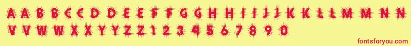 Thorn Font – Red Fonts on Yellow Background