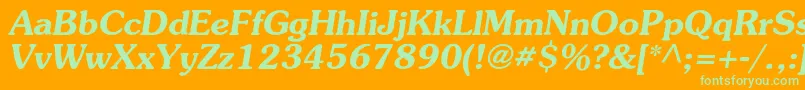 AgpresquirecBolditalic Font – Green Fonts on Orange Background