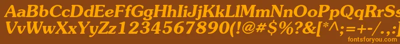 AgpresquirecBolditalic Font – Orange Fonts on Brown Background