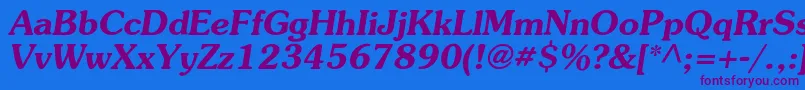 AgpresquirecBolditalic Font – Purple Fonts on Blue Background