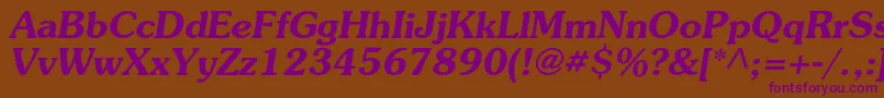 AgpresquirecBolditalic Font – Purple Fonts on Brown Background