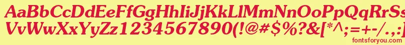 AgpresquirecBolditalic Font – Red Fonts on Yellow Background