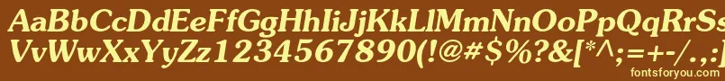 AgpresquirecBolditalic Font – Yellow Fonts on Brown Background