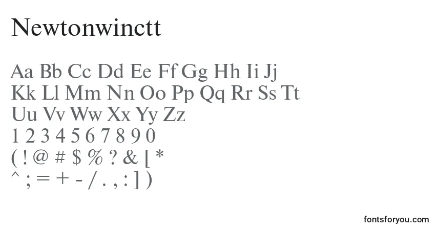 Czcionka Newtonwinctt – alfabet, cyfry, specjalne znaki
