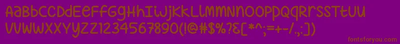 JustSayinOtf Font – Brown Fonts on Purple Background