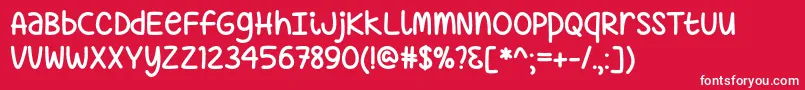 JustSayinOtf Font – White Fonts on Red Background