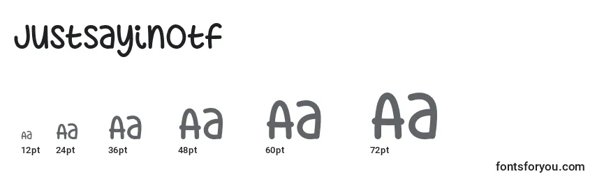 JustSayinOtf Font Sizes