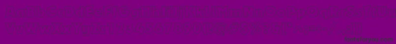 Dynaroutlinec-Schriftart – Schwarze Schriften auf violettem Hintergrund